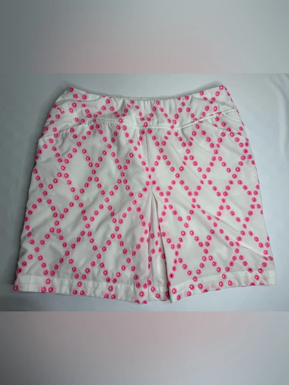 Lilly Pulitzer Monica Luxletic Oversized Diamond Eyelet Skort Skirt Size 10